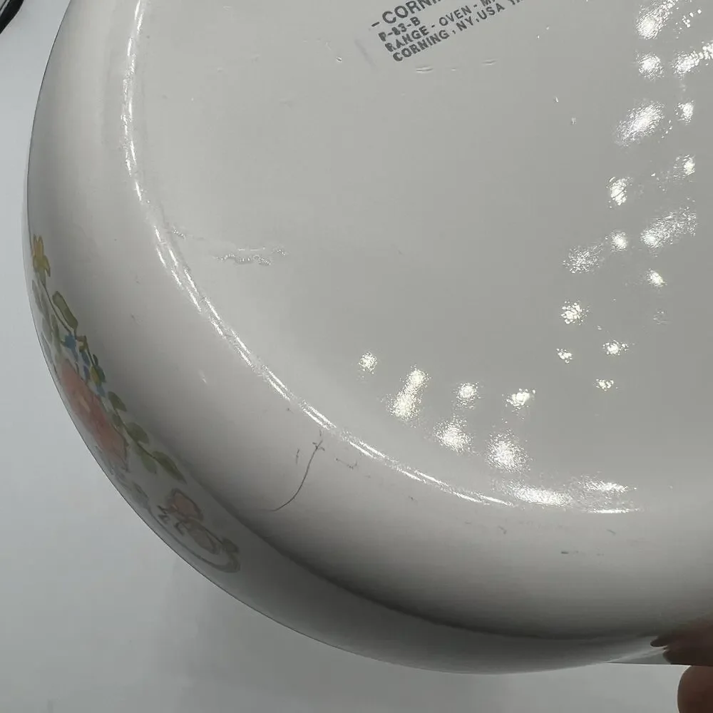 Vintage CorningWare F-83-B 6.5” Skillet Frying Pan Floral Butterfly Pattern